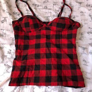 Vintage Forever 21 Plaid Bustier Top
